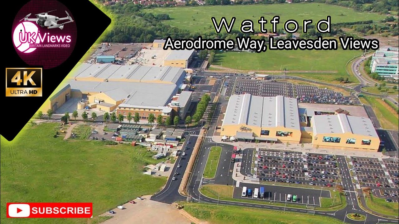 Aerodrome Way, Leavesden, Watford view | Drone Aerial Relaxation 4K UHD Video  2024