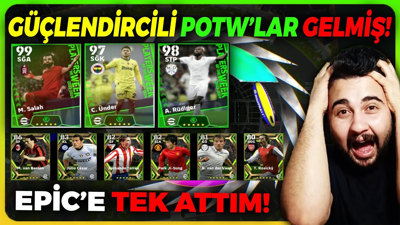 GÜÇLENDİRCİLİ POTW'LARI ÇIKARIP DENEDİM!🔥🔥 EPİC'E TEK ATTIM! EFOOTBALL 2024 MOBİLE