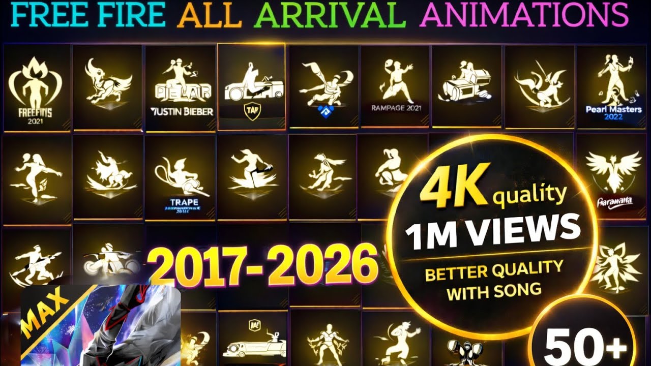All Arrival Animation Emote In 2026 | Free Fire Arrival Animation Emote#freefire #arrivals👿👿👿