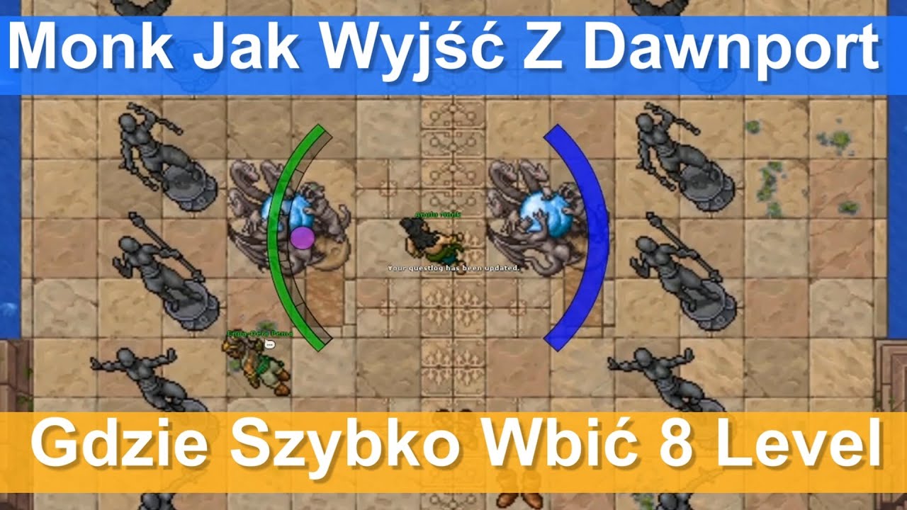 Poradnik Tibia - Monk Jak Wyjść z Dawnport - Rookgaard - Szybkie Wbicie 8 Levela