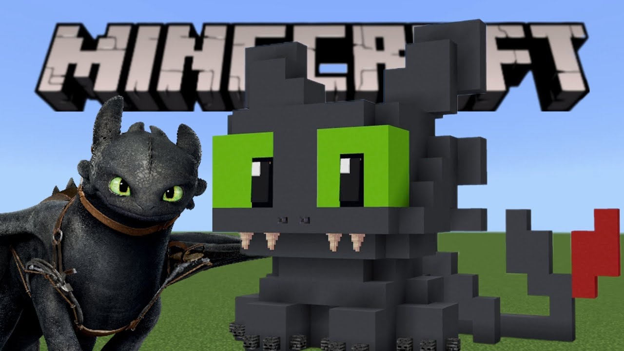 How to build Toothless in Minecraft (How to Train Your Dragon)