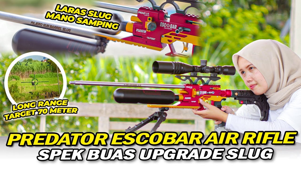 LARAS SLUG VS TARGET 70 METER‼ TES TEMBAK PCP PREDATOR ESCOBAR AIR RIFLE UPGRADE LARAS PAJERO GUN