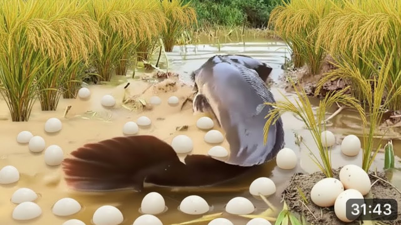 Best hand fishing , catch a lot of fish by hand