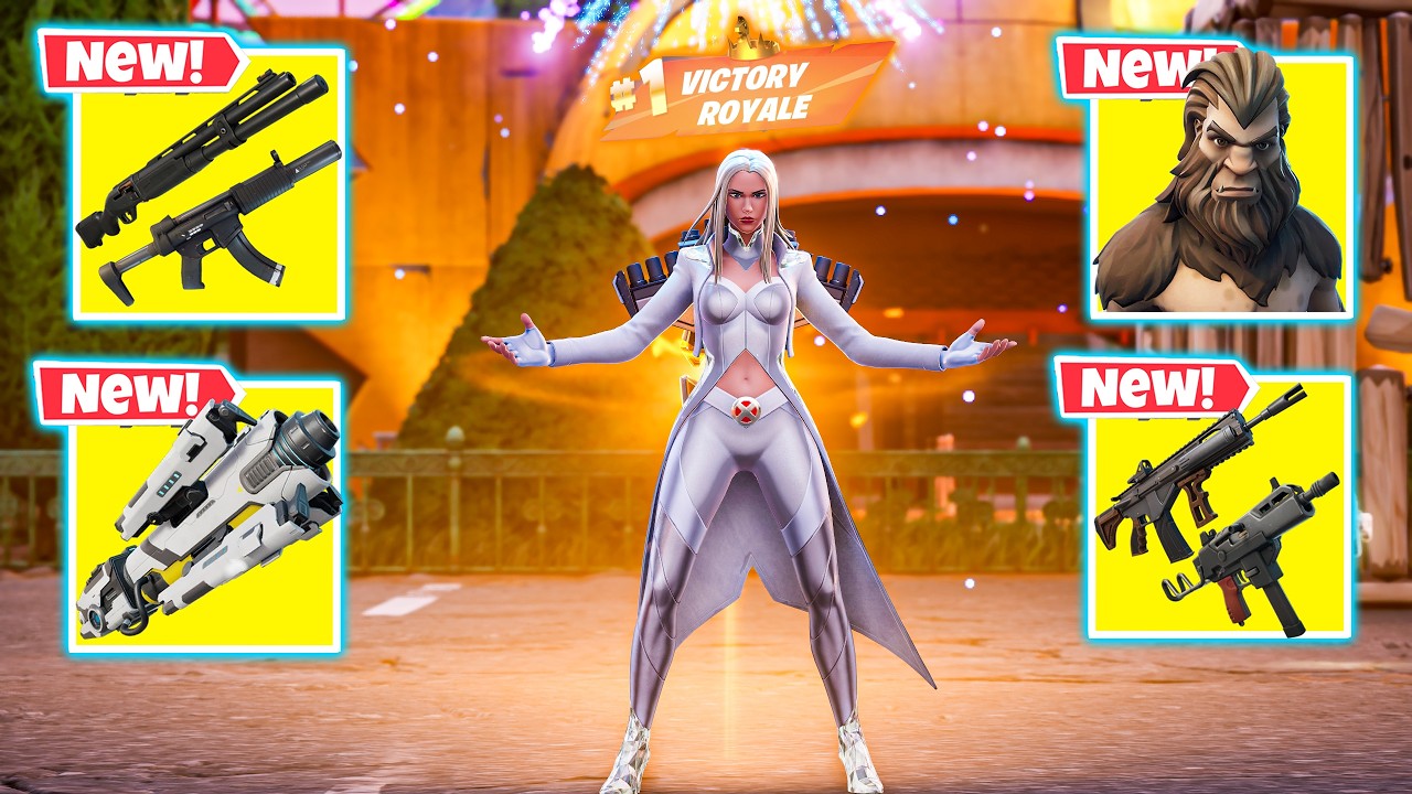 EMMA FROST vs *NEW* BIGFOOT BOSS & ALL NEW MYTHIC WEAPONS (NEW! Fortnite Chapter 7 Season 1)