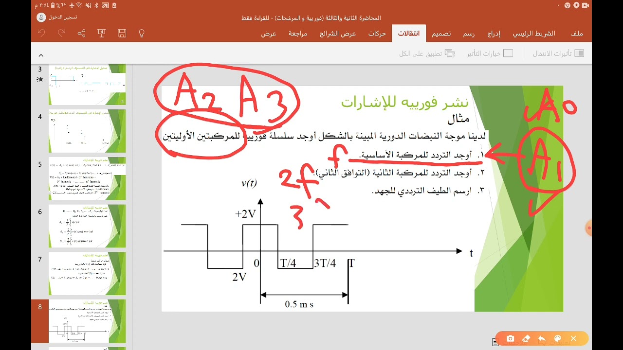 محاضرة 2  اتصالات فورييه