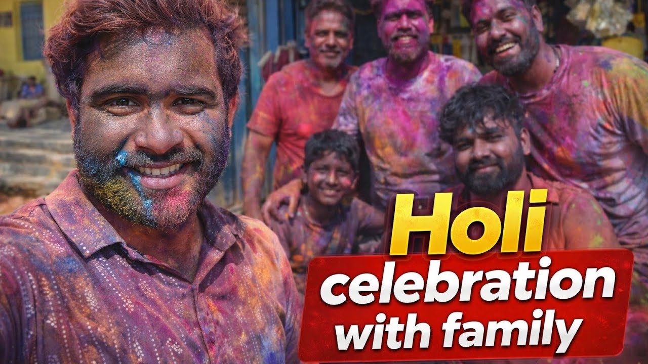 Family celebration of Holi.