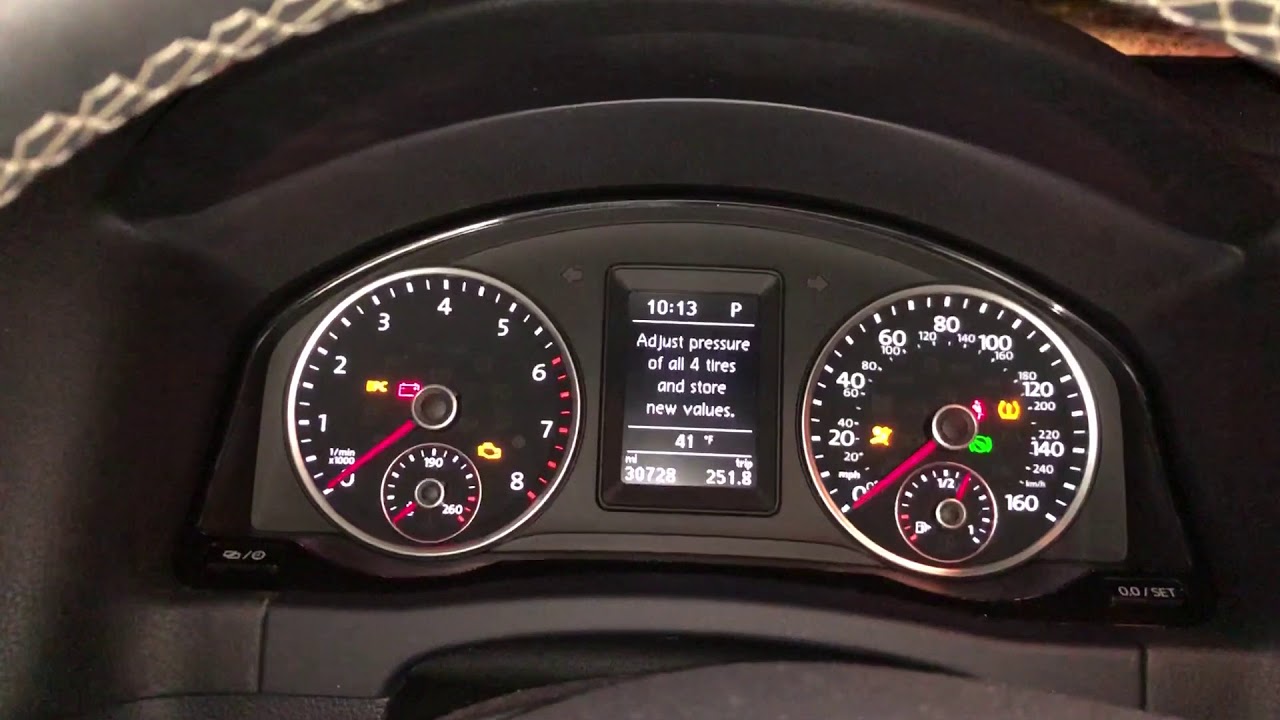 ЛЕГКИЙ сброс индикатора давления в шинах (TPMS) VW Tiguan 2016. Синхронизация, сохранение, калибр...