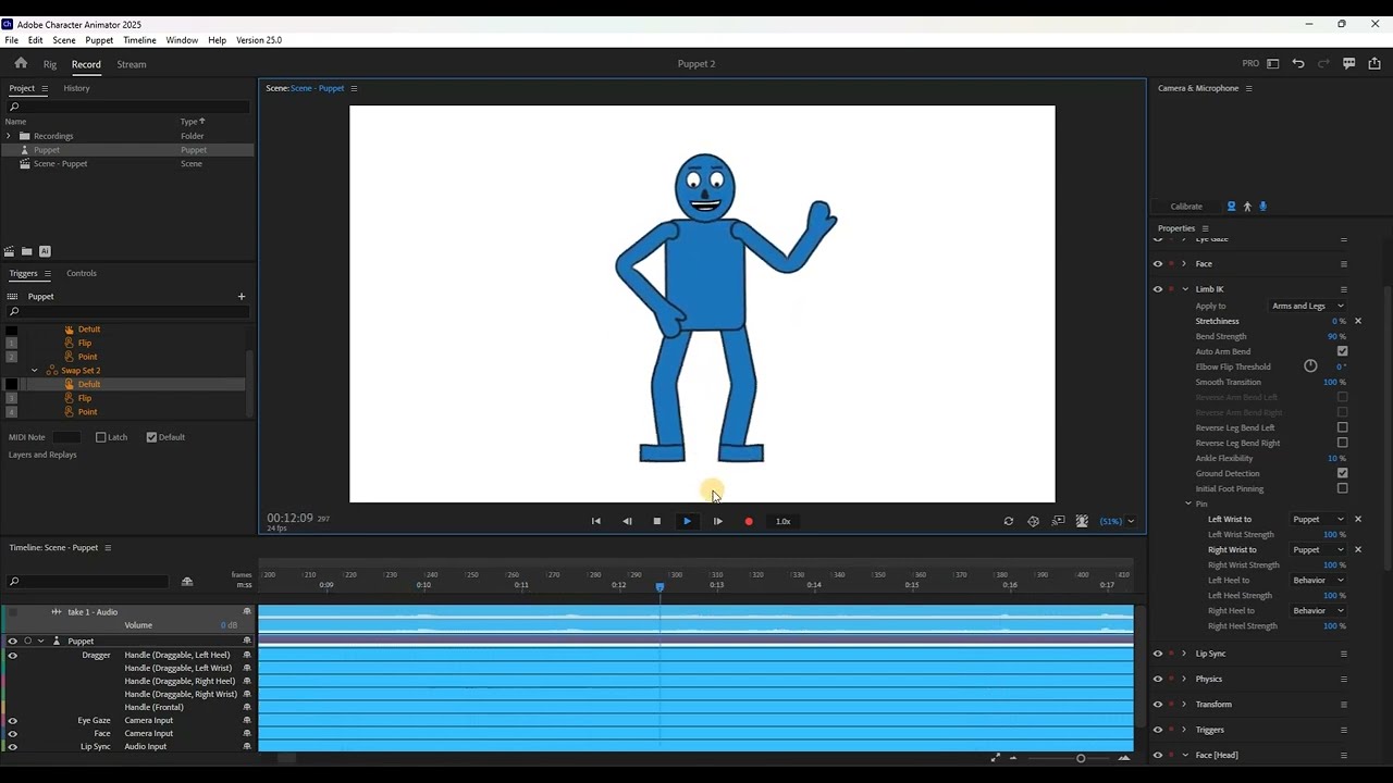 Character Animator Tutorial: Lec 4 - Recording Puppet Animations Made Easy