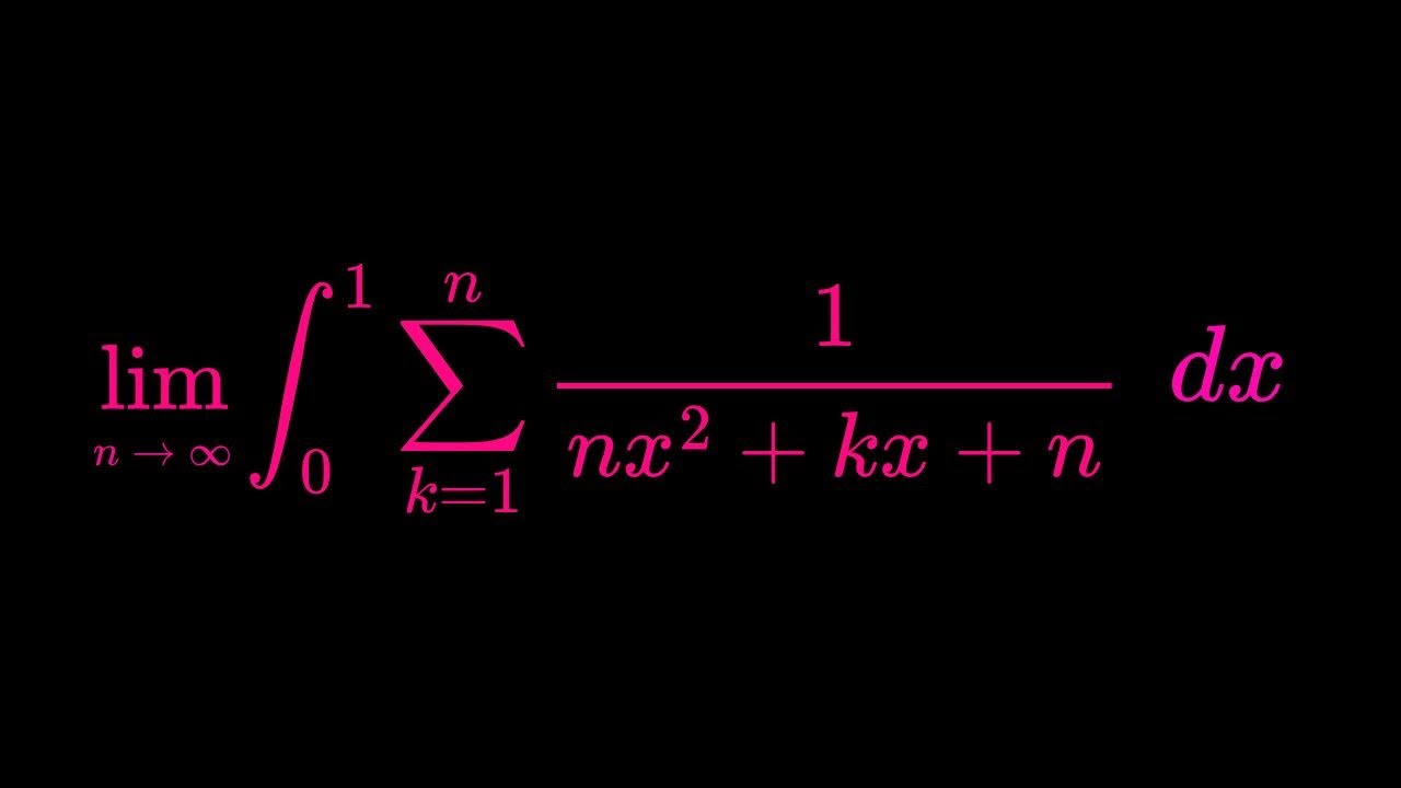 Beautiful Monster Integral sum and limit all in one !