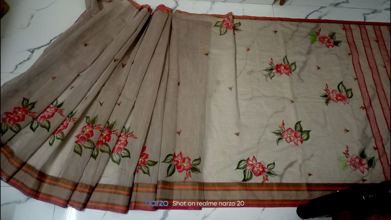 త్వరగా ఒకే స్ట్రోక్ చీర డిజైన్ | Quick Single Stroke Saree Design