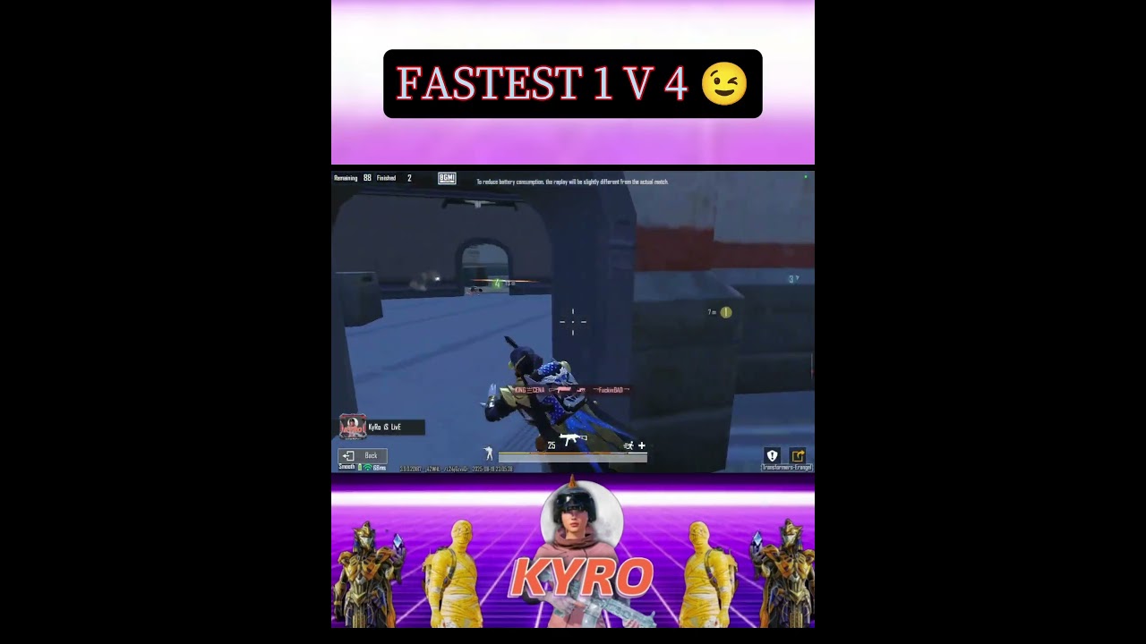 Fastest 1v4 Clutch 🤯 In 8 Seconda | BGMI | Kyro Is Live