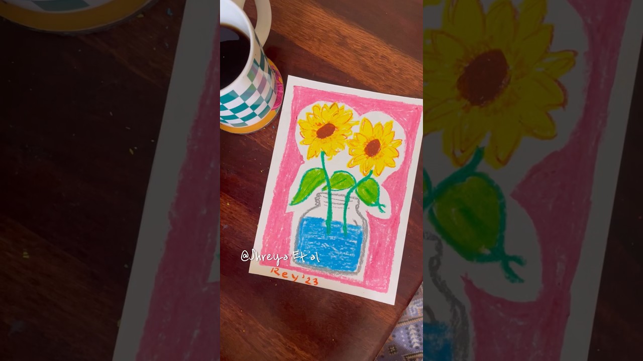 How to draw? Sunflower | Ep 2 #simpledrawingtutorial #drawingtutorials #impressionist #aestheticvlog