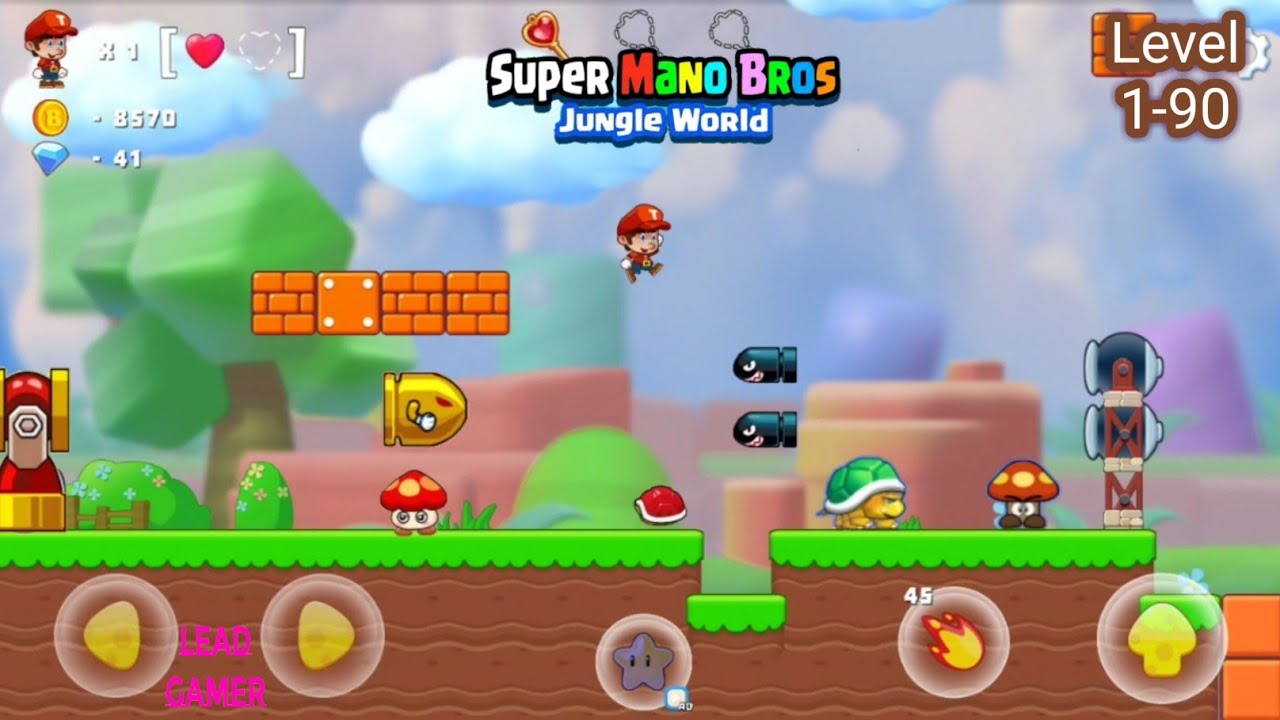 Super Mano Bros Jungle World Level 1-90  #gameplay #games #gaming