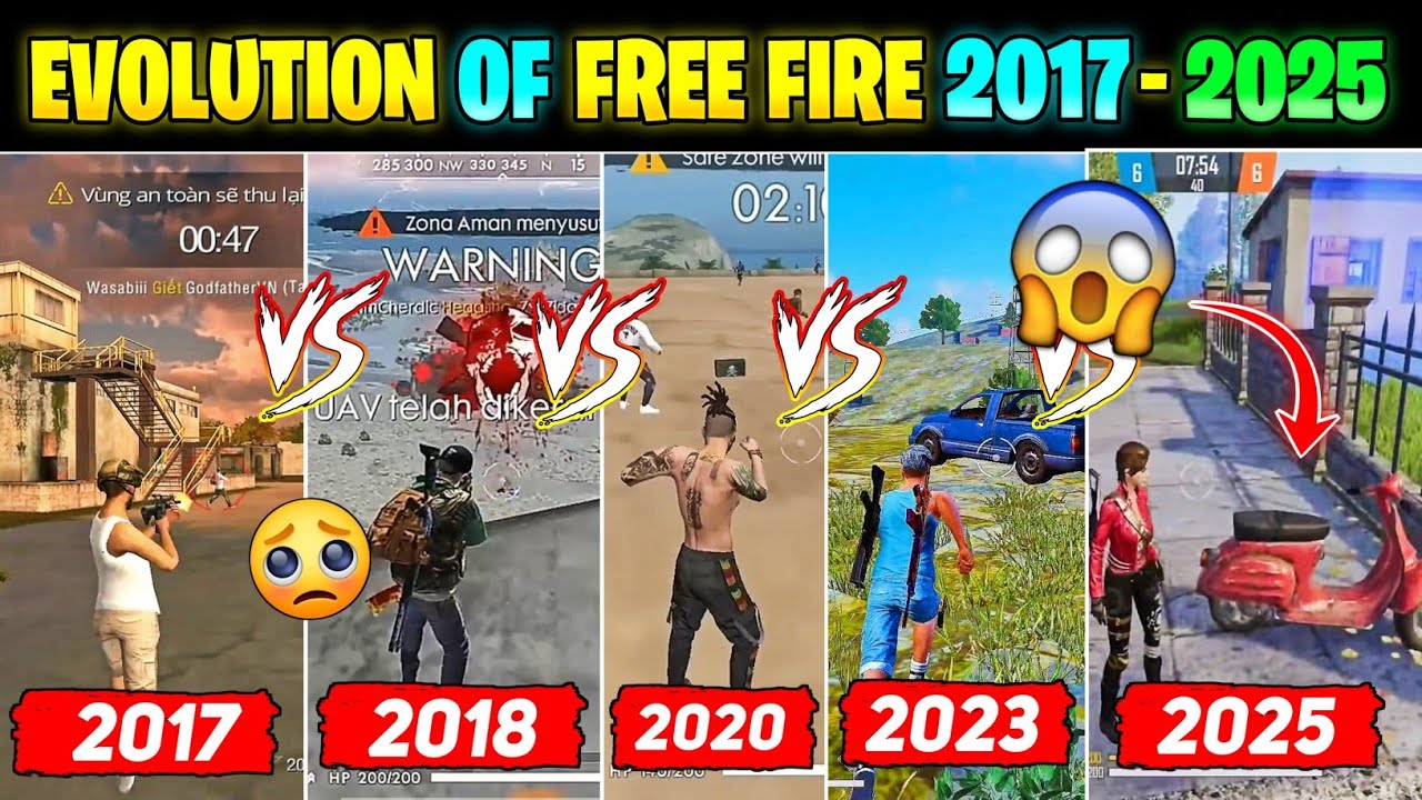 Evolution Of Garena Free Fire || Free Fire 2017 Vs 2025 || Old Free Fire Vs New Free Fire