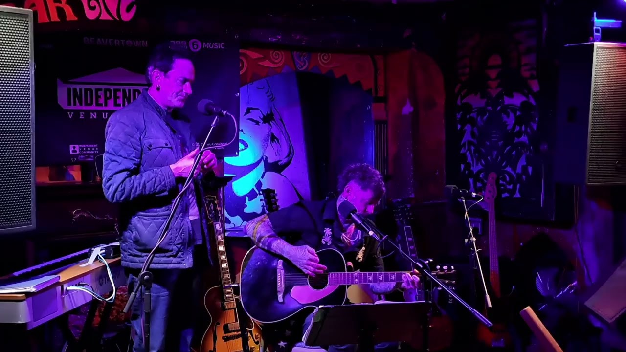 AJ with Si Genaro at Chaplin's And The Cellar Bar Hey Hey My My, in Tribute to Sarge