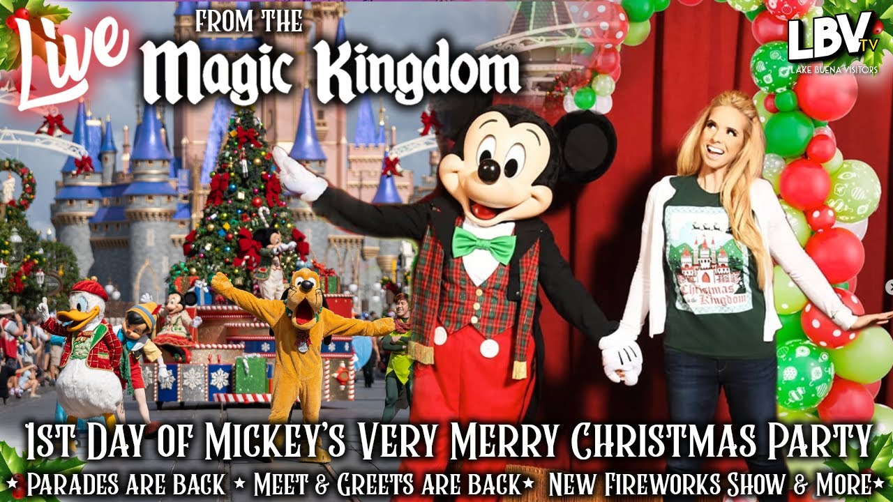 🔴LIVE: First Mickey's Very Merry Christmas Party in Magic Kingdom w/ Special Fireworks and more !