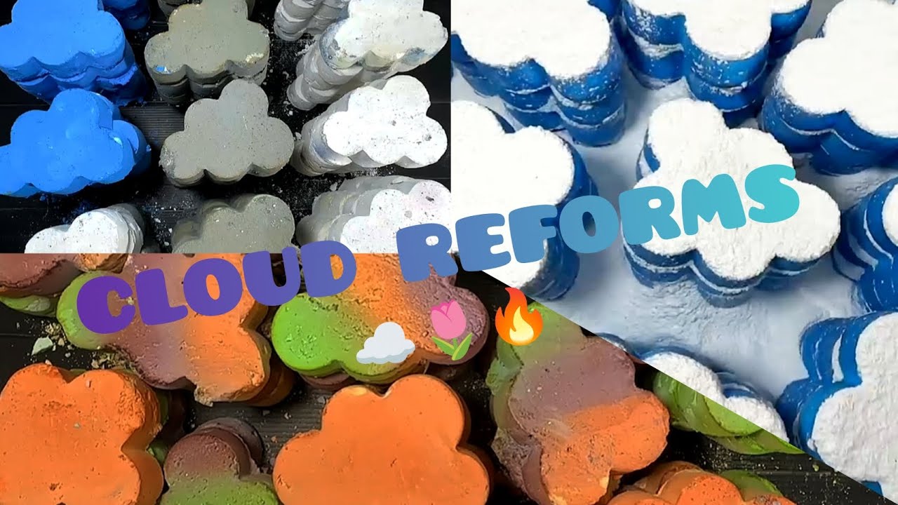 🎀✨SHAPES SERIES: CLOUD REFORMS CHALK CRUSHING #asmr #satisfying #viral