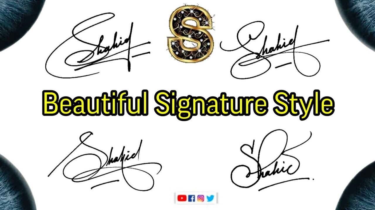 Shahid name Signature style✍ | S signature tutorial #signature #signaturestyle @AnupCalligraphy