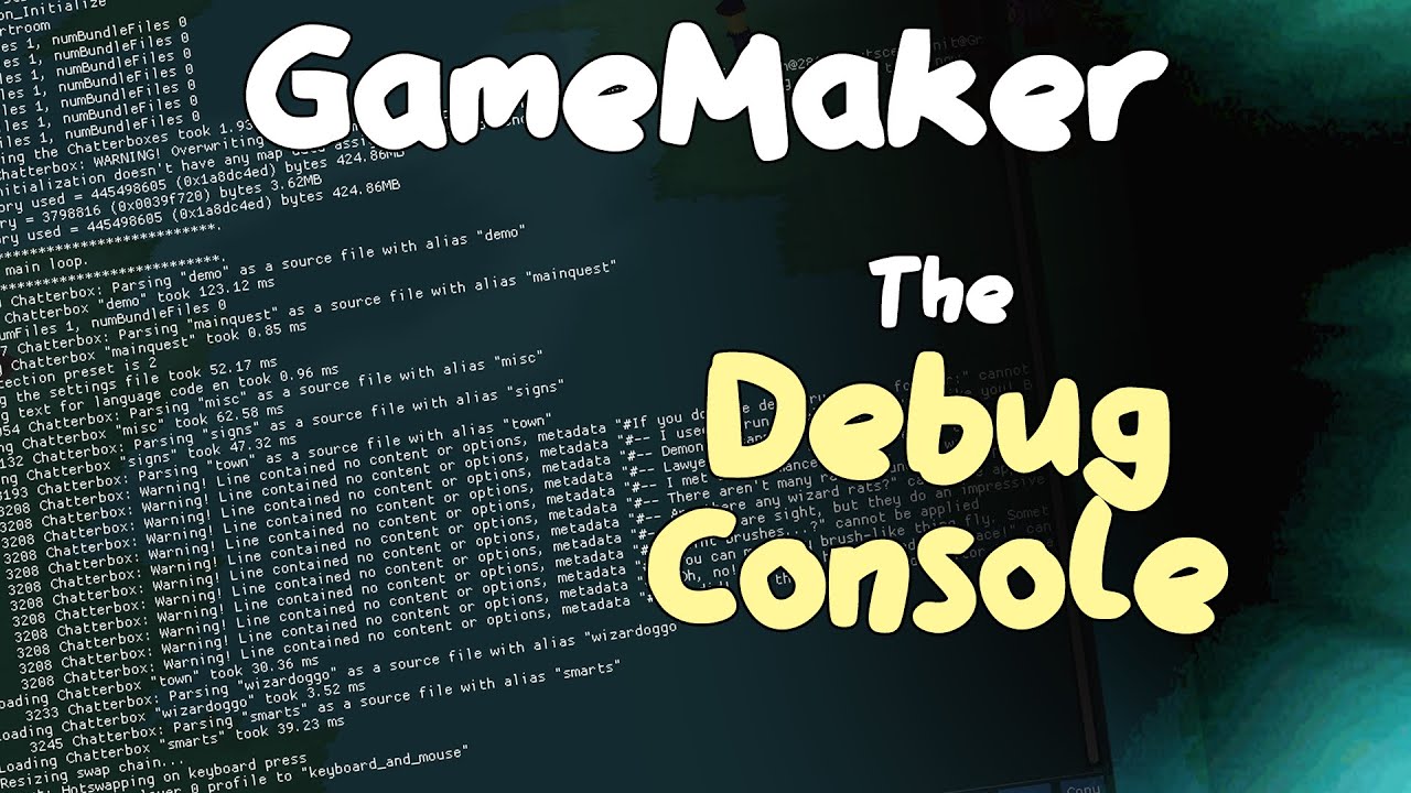 The Debug Console and Console Commands in GameMaker
