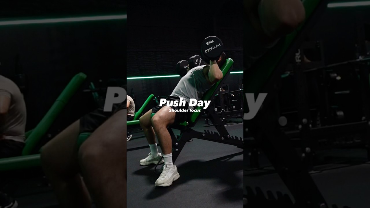 Push day workout, shoulder focus 🔥