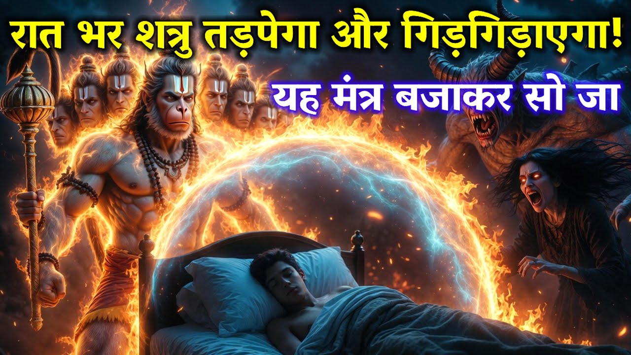 11 मुखी हनुमान मत्स्यमुखाय मंत्र 🔥रात्रि शत्रु नाश | भूत बाधा नाश | Powerful #hanumanmantra 