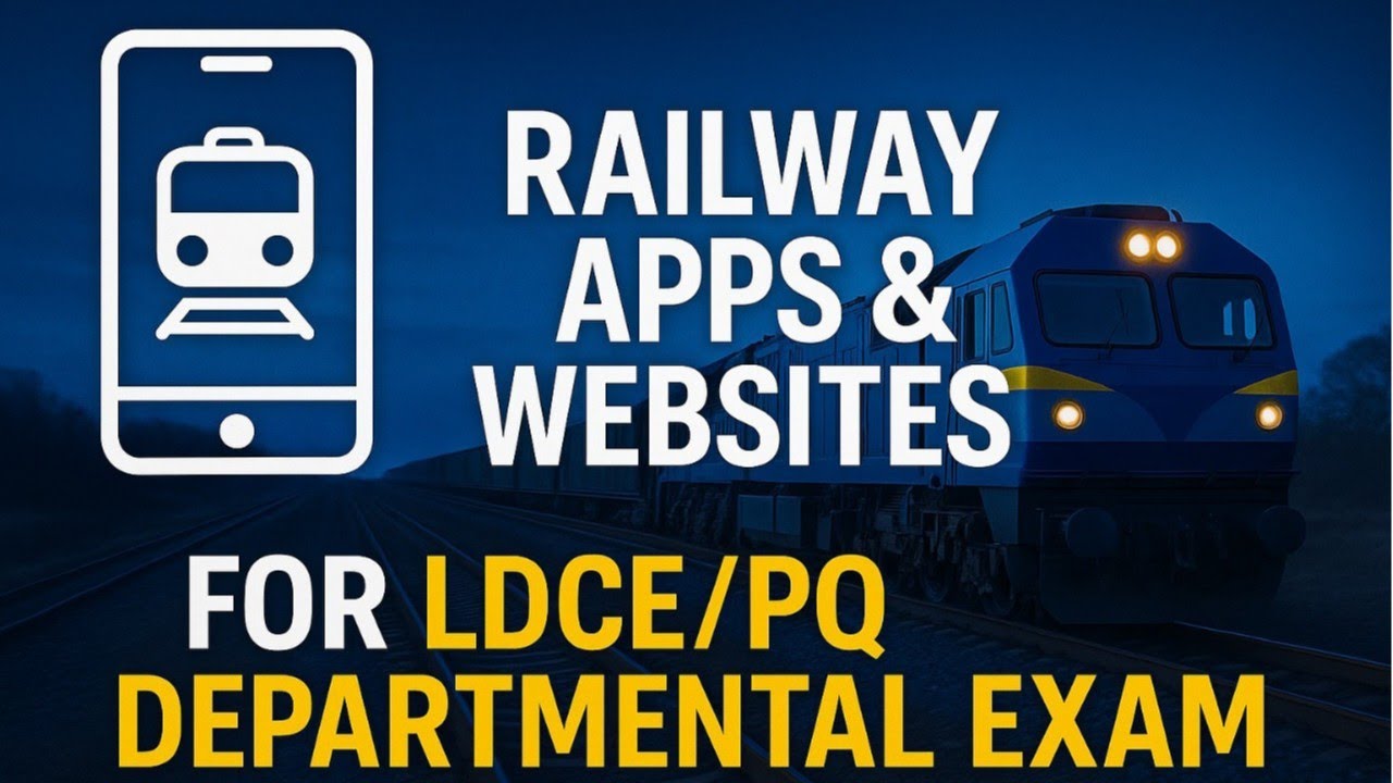 India Railway Apps & Websites !! LDCE/PQ ! By R.V.Sir