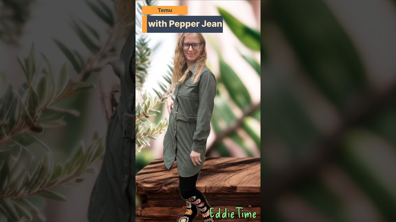 Temu with Pepper Jean Blouse dress and thigh socks 