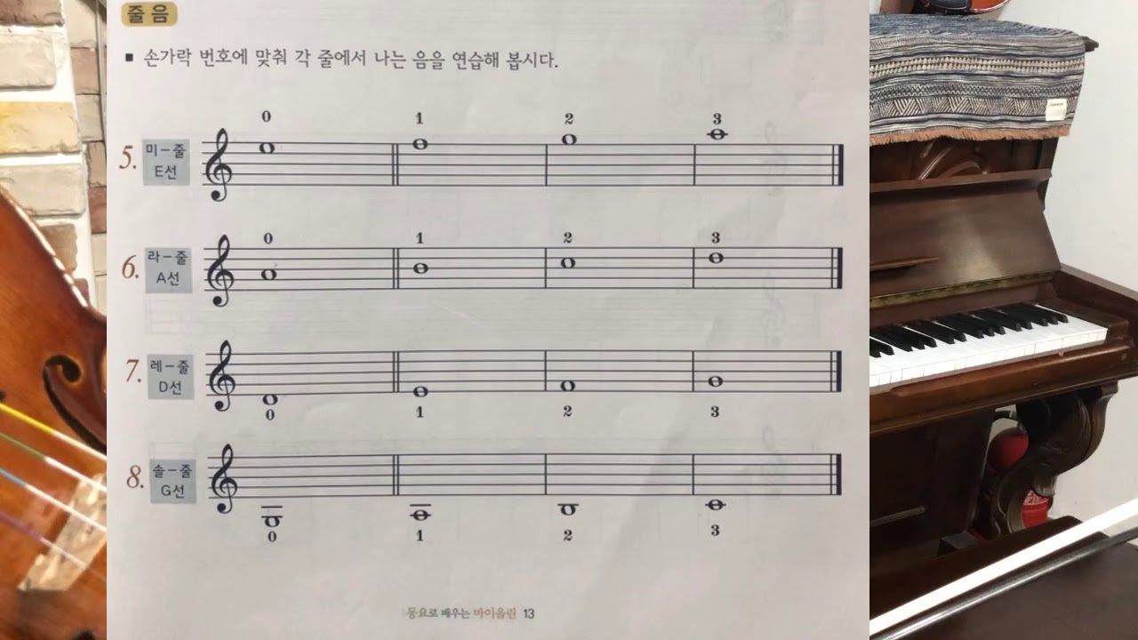 바이올린 손가락위치 한눈에 보기