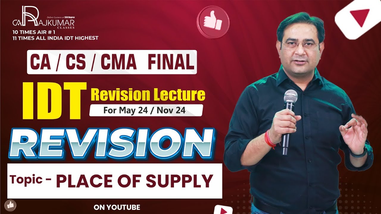 CA Final May '24: Place Of Supply 🌐 | Expert Insights By CA Raj Kumar | Delhi's Top CA Institute! 🏆