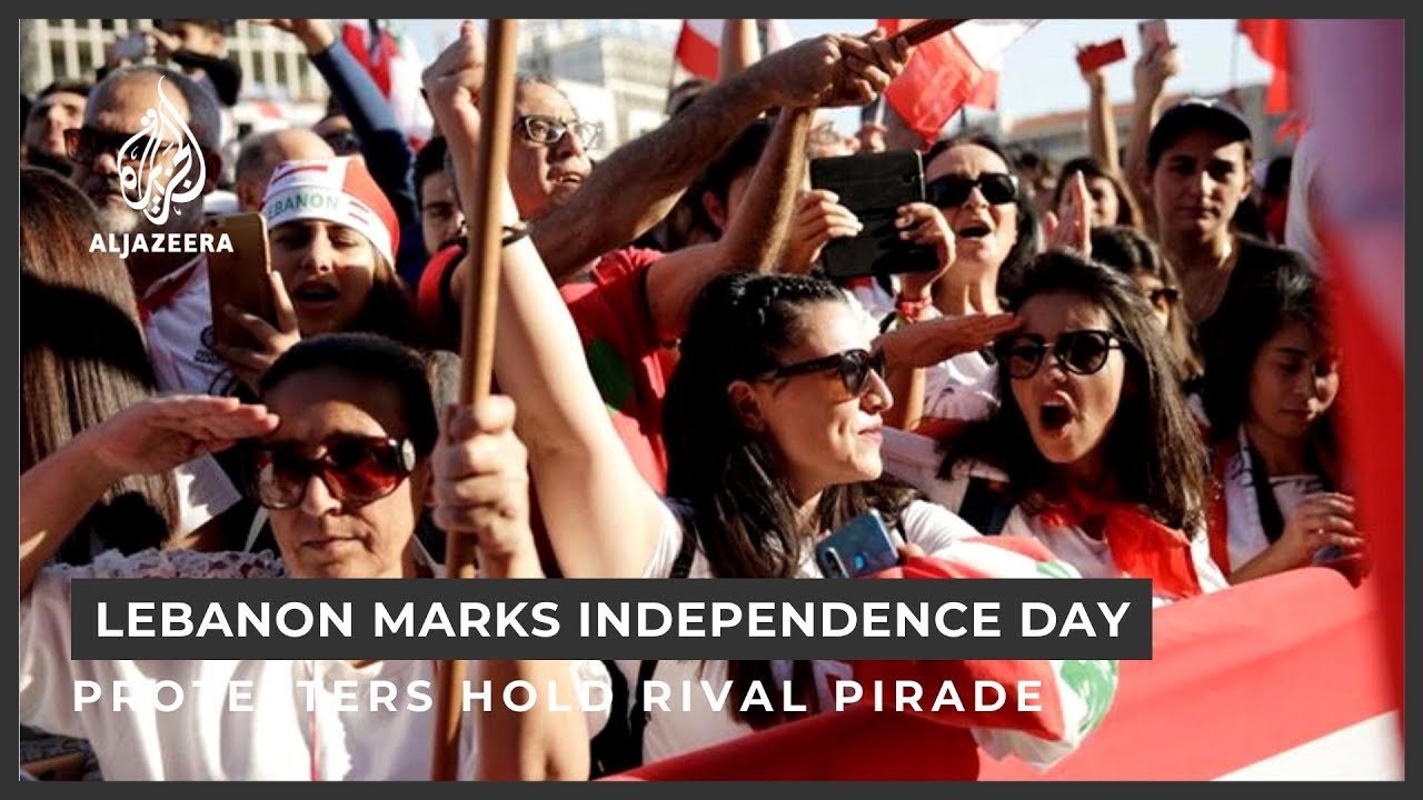 Defiant protesters hold rival parade on Lebanon independence day