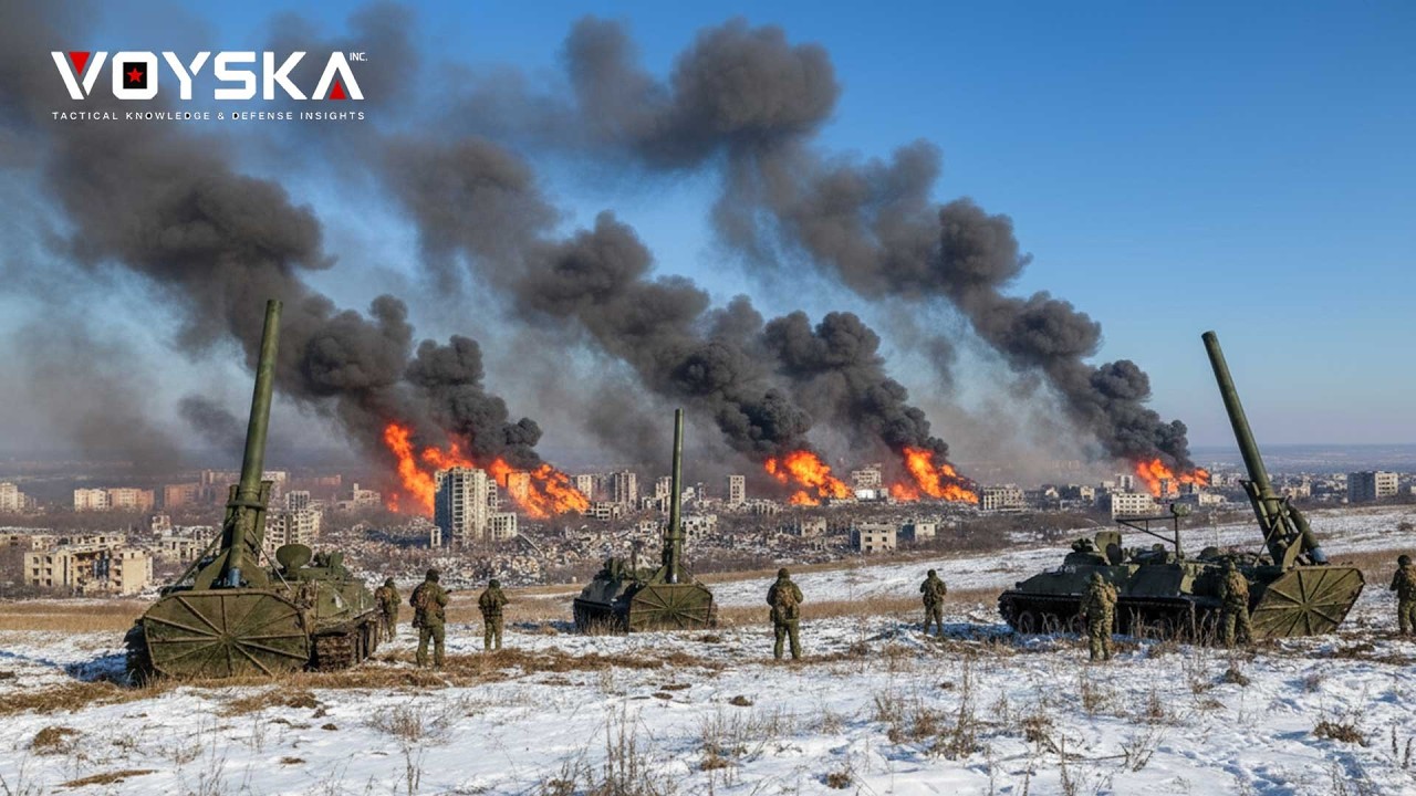 Тяжёлый удар! Российский 2С4 «Тюльпан» на украинском поле боя.