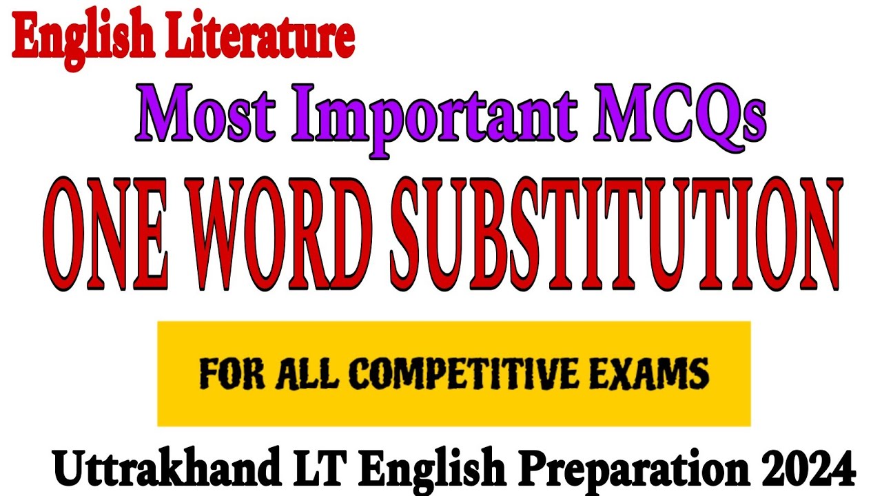 one word substitution || one word substitution for all competition exams || lt english preparation