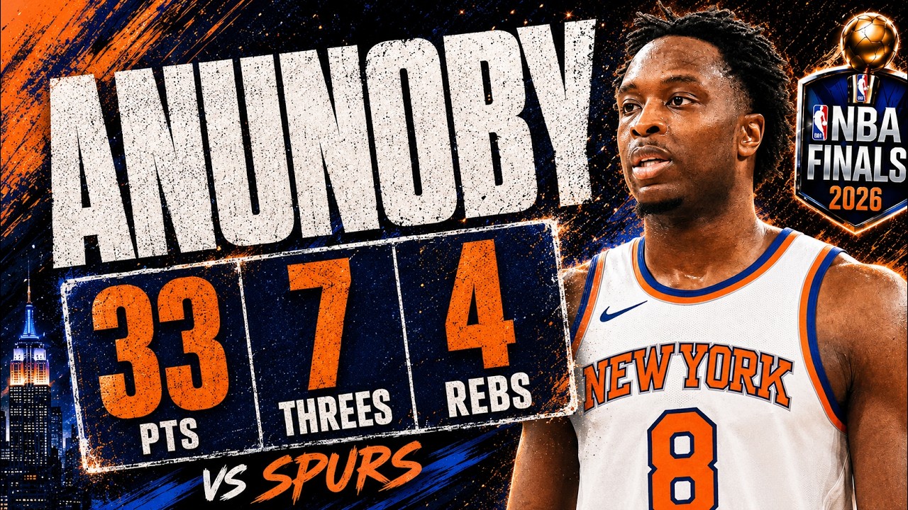 OG Anunoby 33 очка, 7 трёхочковых, 4 подбора против Spurs, Финал 2026, 4-й матч