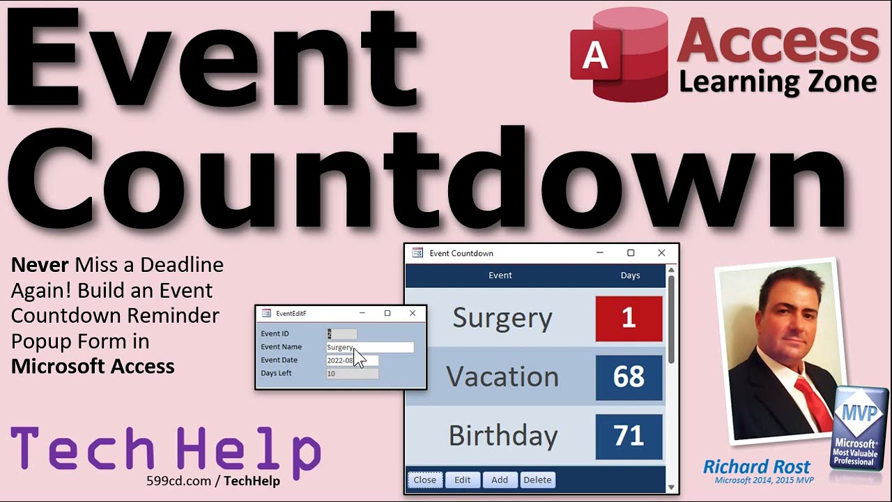 Build an Event Countdown Reminder Popup Form in Microsoft Access