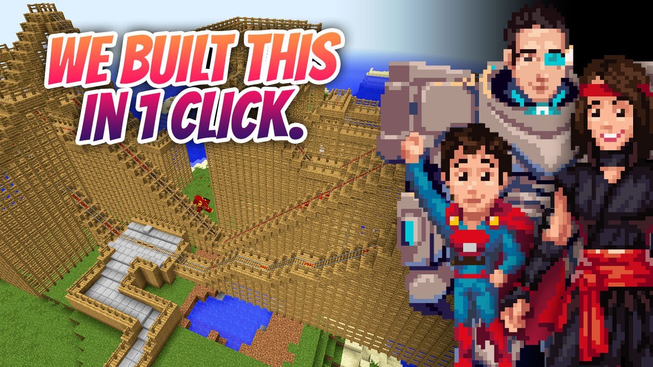 We Make a Gigantic Minecraft Rollercoaster in ONE CLICK