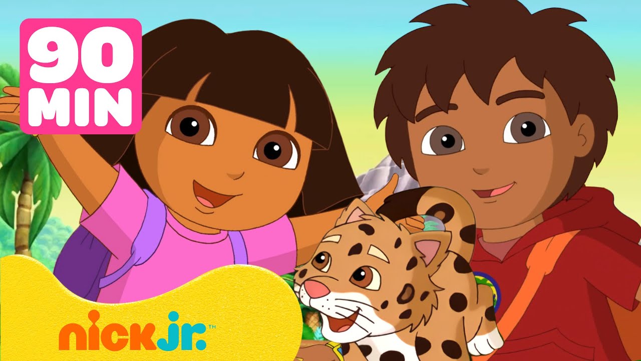 Dora poznaje świat | Dora i Diego dzielnie ratują małe jaguary! 😺 90 minut | Nick Jr. Polska