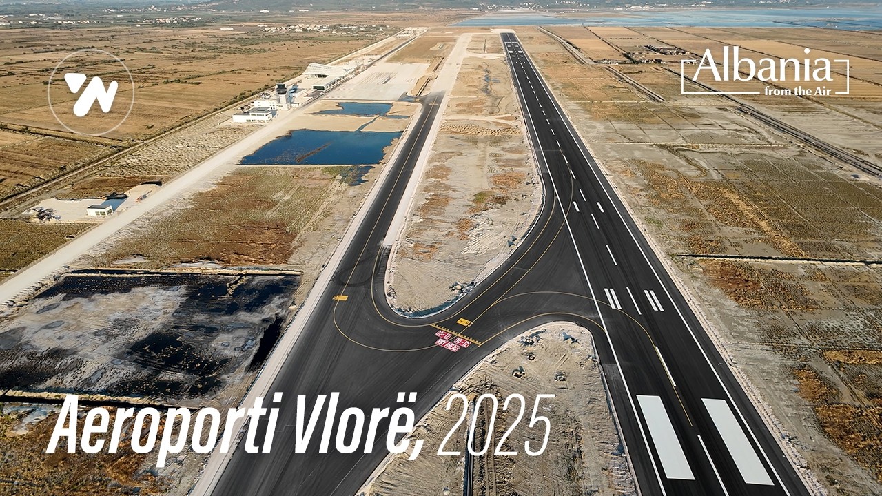 Aeroporti Vlore  nga Ajri - Vlora Airport from the Air - Video 4K (04.07.2025)