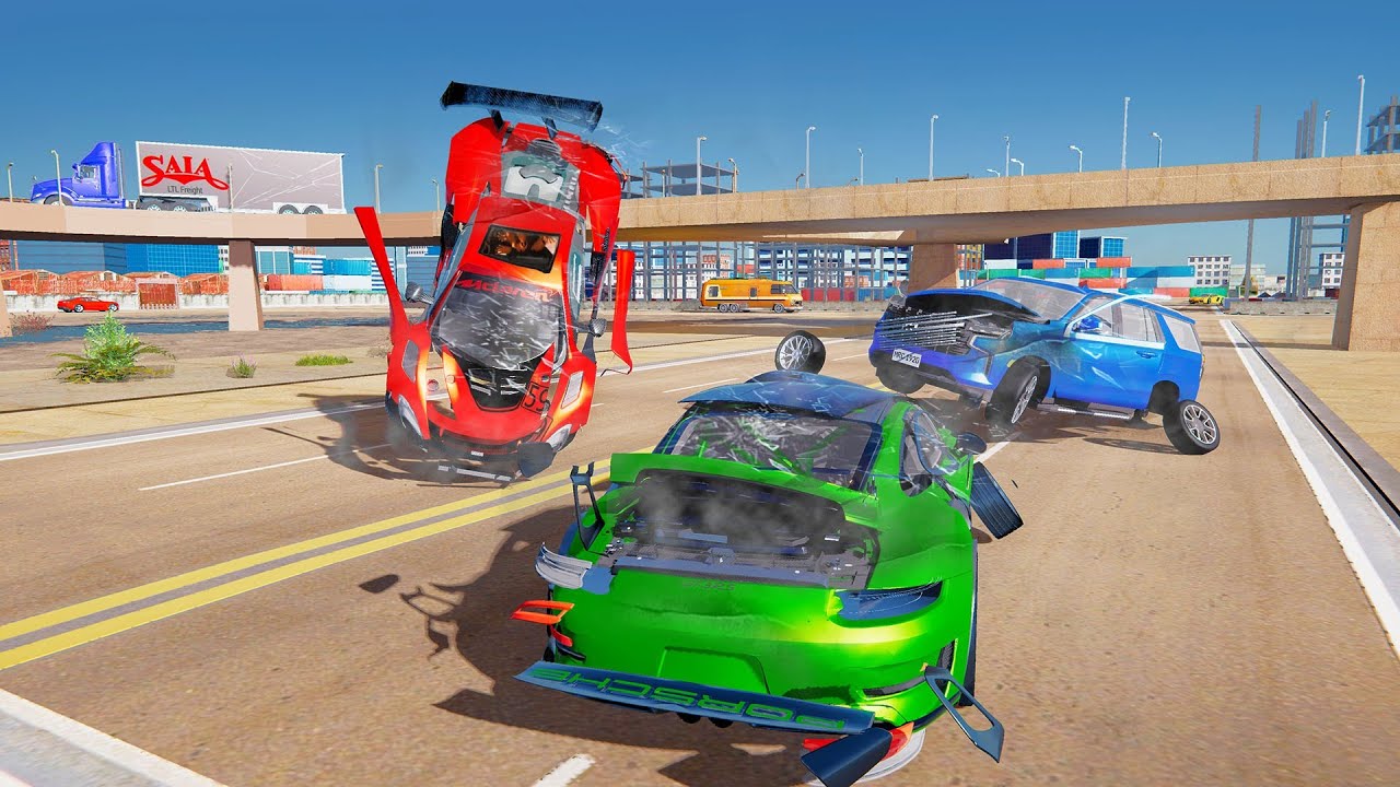 Extreme Car Crash Beam Derby 3D - GT Ramp Car Stunts Racing Simulator - Android GamePlay #2