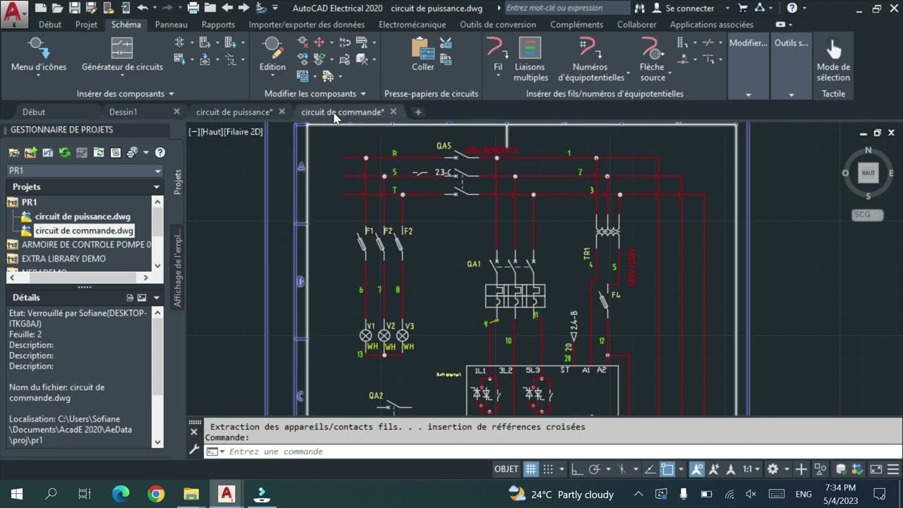 13-Insertion des références croisées Autocad Electrical 2020 بالعربية