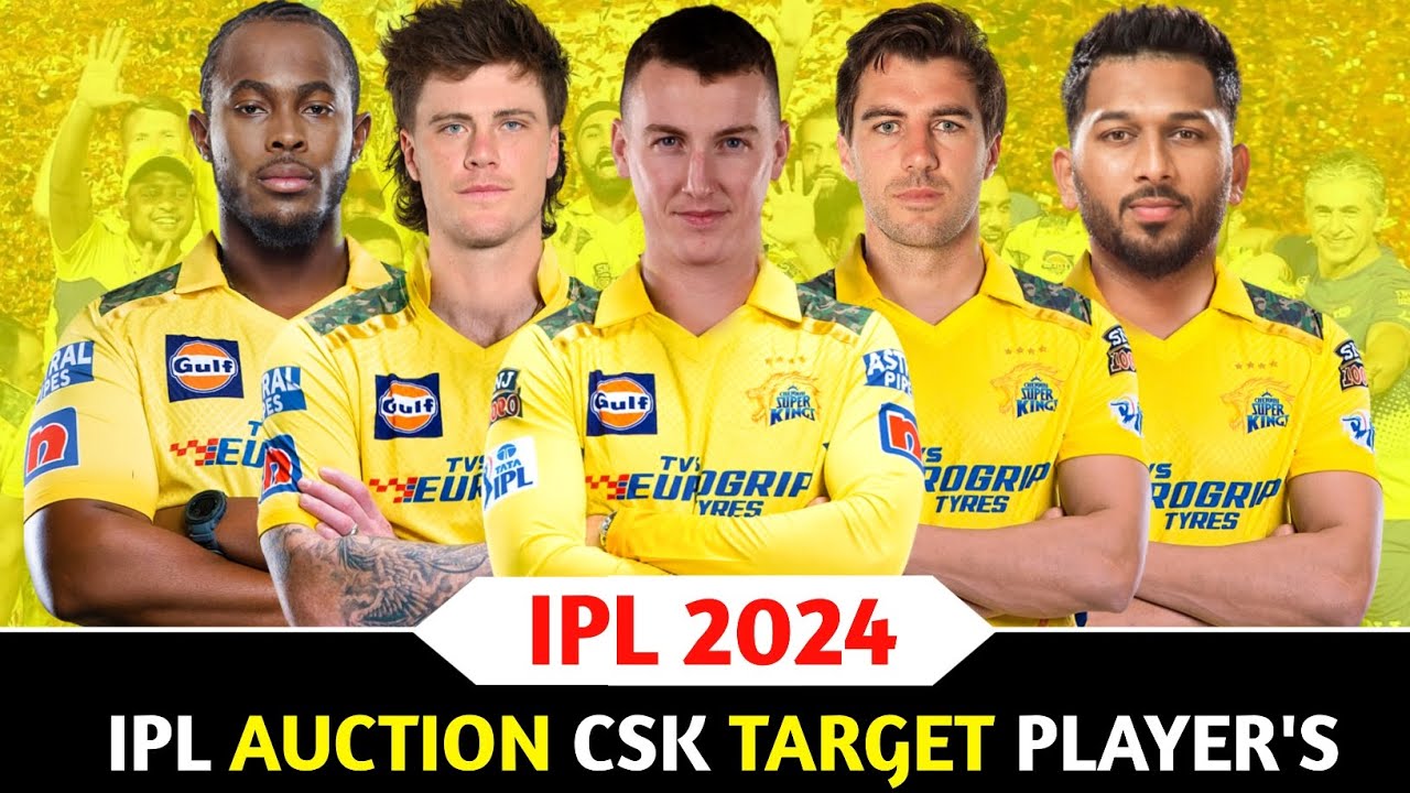 CSK Target player's for IPL 2024 Auction | ipl 2024 CSK Target player's |
