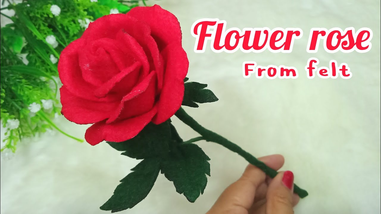 DIY || rose flower from felt easy || tutorial membuat bunga mawar kain flanel