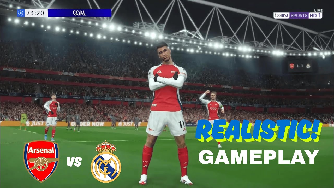 PES 2025 Ultra Realism Graphics Mod | Arsenal vs Real Madrid | Realistic Full Match Gameplay