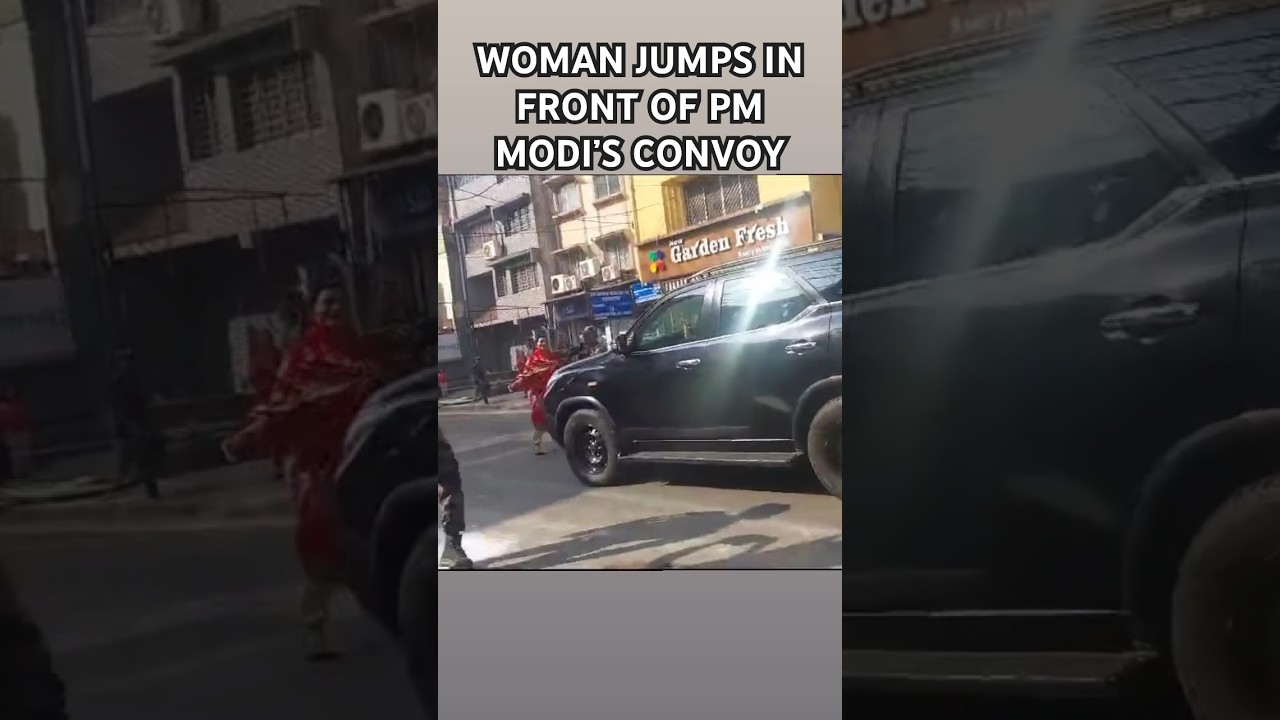 Watch As A Woman Breaches PM Modi&rsquo;s Security In Ranchi, 3 Policemen Suspended #viral #ranchi #pmmodi
