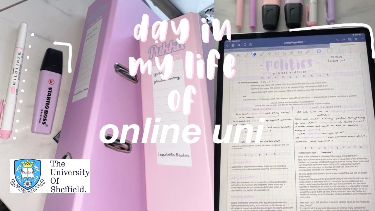 day in my life of online uni (university of sheffield) AD