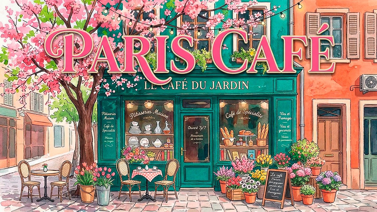 𝐀 𝐒𝐥𝐨𝐰 𝐌𝐨𝐫𝐧𝐢𝐧𝐠 𝐚𝐭 𝐚 𝐏𝐚𝐫𝐢𝐬 𝐂𝐚𝐟𝐞́ ☕ French Instrumental Coffee Music | Study, Work, Relax