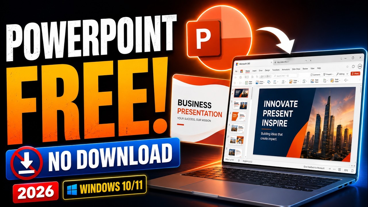 Как бесплатно использовать Microsoft PowerPoint на Windows 10/11 (2026) | Без скачивания