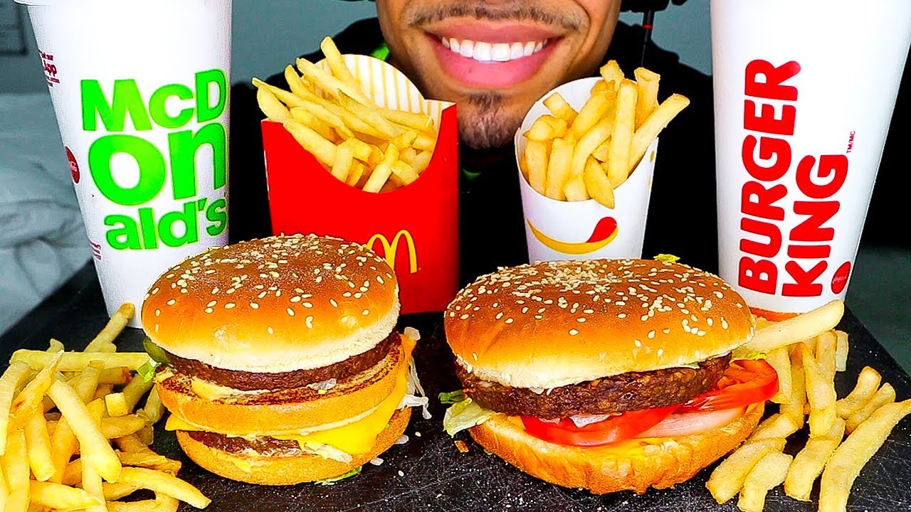ASMR MCDONALD'S VS BURGER KING MUKBANG | EATING BIG MAC VS WHOPPER *BIG BITES CHALLENGE | NO TALKING