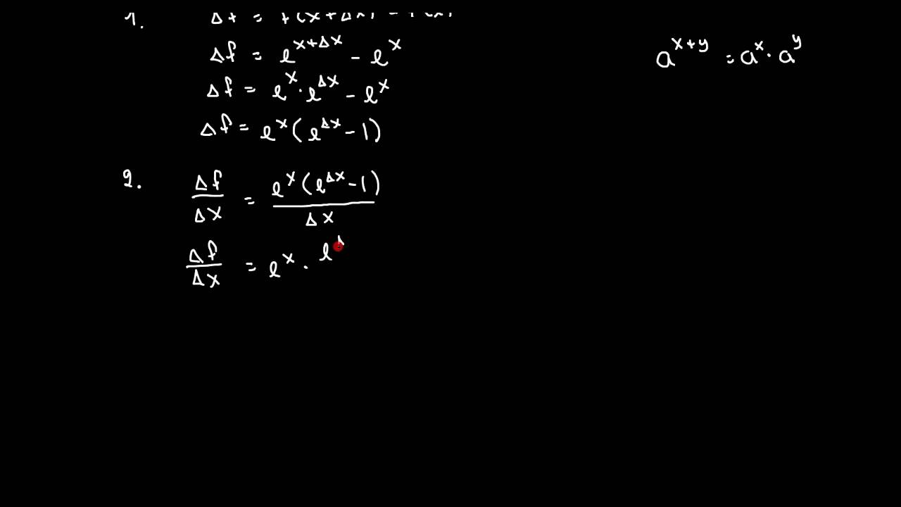 Differentiation af e^x