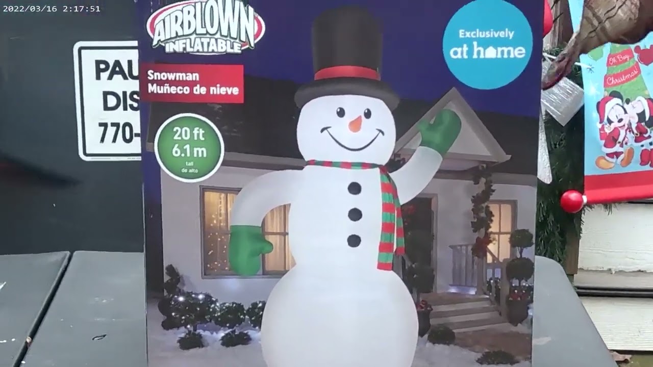 Massive 20ft Snowman Inflatable At Home Exclusive Christmas Decor Review!