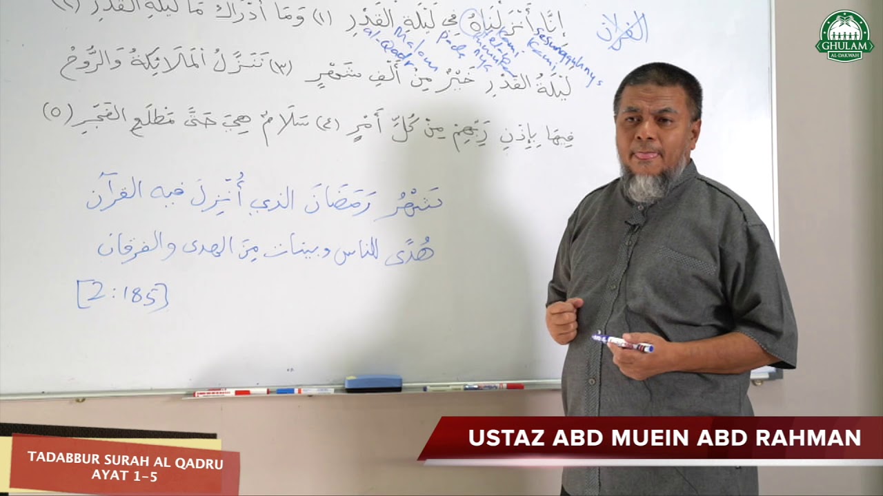 27 Apr 2020 || Tadabbur Surah Al Qadru ayat 1-5 || Ustaz Abd Muein Abd Rahman